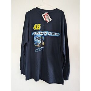 Jimmie Johnson #48 Nascar T Shirt Men's Size‎ Large Long Sleeve Lowes Racing NEW